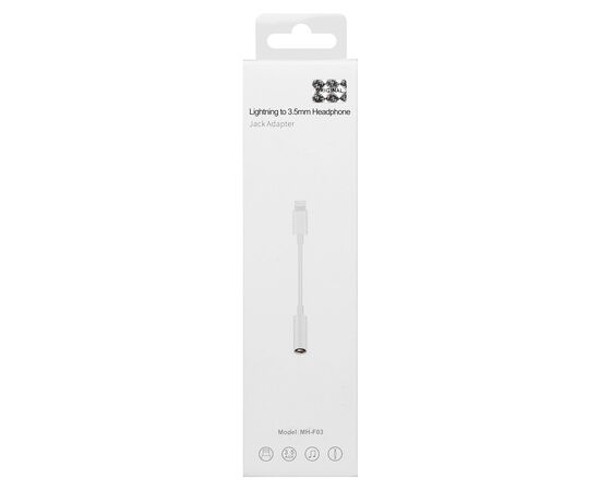 Адаптер - MH-F03 Lightning-3.5 папа-мама (80 мм) (white) 
