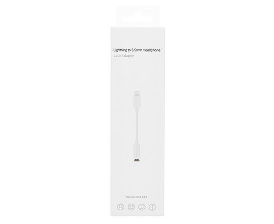  Адаптер - MH-F03 Lightning-3.5 папа-мама (80 мм) (white) 