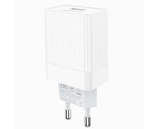  Адаптер Сетевой Borofone BA47A Mighty QC3.0 1USB/5V/3A 