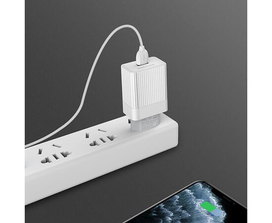  Адаптер Сетевой Borofone BA47A Mighty QC3.0 1USB/5V/3A 