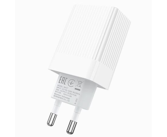  Адаптер Сетевой Borofone BA47A Mighty QC3.0 1USB/5V/3A 