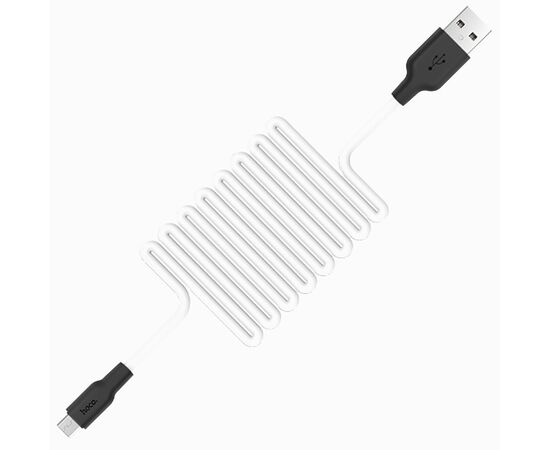  Кабель USB - micro USB Hoco X21 Silicone для HTC/Samsung (100 см) (black/white) 
