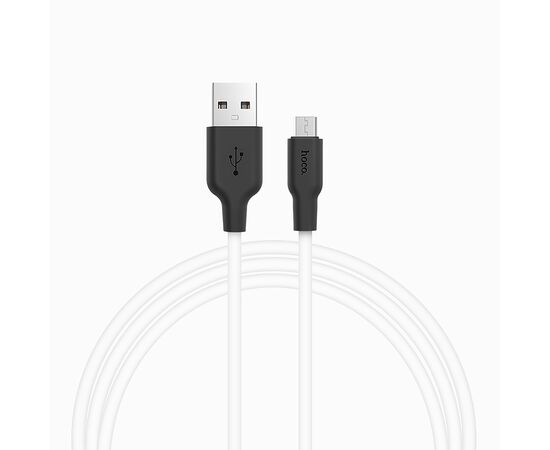  Кабель USB - micro USB Hoco X21 Silicone для HTC/Samsung (100 см) (black/white) 