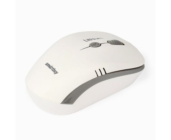  Мышь оптическая беспроводная Smart Buy SBM-344CAG-WG ONE с зарядкой от USB (white/grey) 