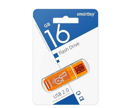  Флэш накопитель USB 16 Гб Smart Buy Glossy (orange) 