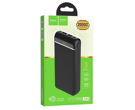  Внешний аккумулятор Hoco J59A Famous 20000mAh USB*2 (black) 