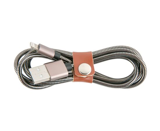  Дата-кабель Red Line S7 USB - 8 - pin для Apple, металлическая обмотка, серебристый 