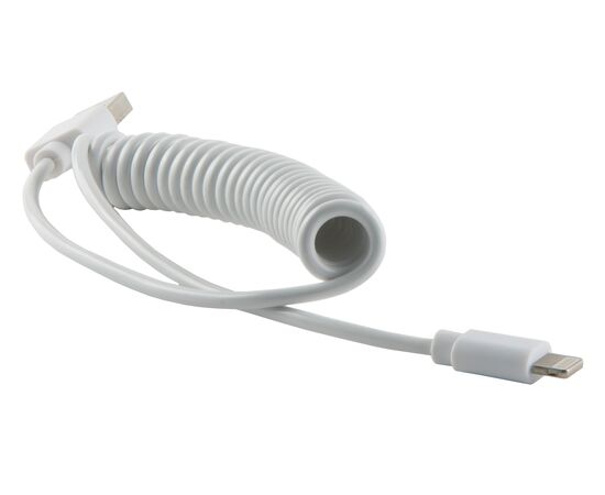  Дата-Кабель Red Line Spiral USB - Lightning, белый 