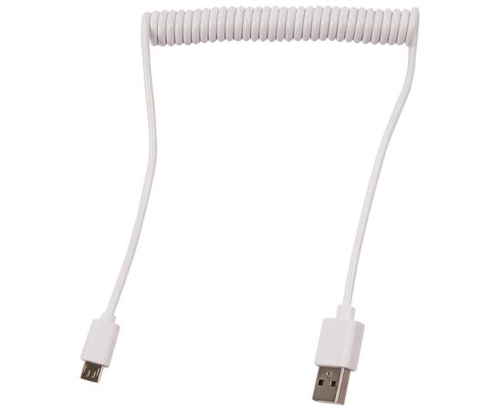  Дата-Кабель Red Line Spiral USB - Micro USB, белый 