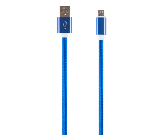 Дата-кабель Red Line USB - micro USB (2 метра) нейлоновая оплетка, синий 