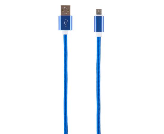  Дата-кабель Red Line USB - micro USB (2 метра) нейлоновая оплетка, синий 