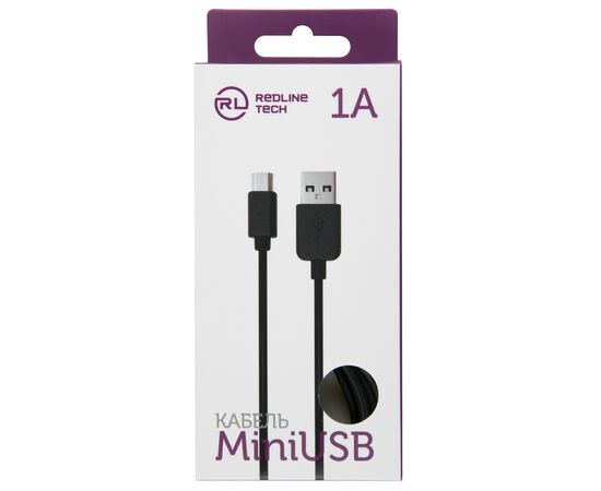  Дата-кабель Red Line USB - mini USB, черный 
