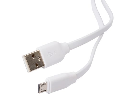  Дата-кабель Плоский Red Line USB - micro USB (2A), белый 