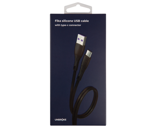  Кабель UNBRÖKE Fika USB - Type-C, 1 метр, до 2A, черный 
