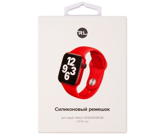  Ремешок силиконовый для Apple Watch – 38/40 mm (S3/S4/S5/SE/S6), красный 