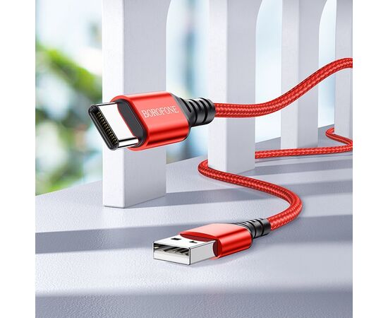  Кабель USB - Type-C Borofone BX54 Ultra bright, 100 см 2,4А (red) (133822) 