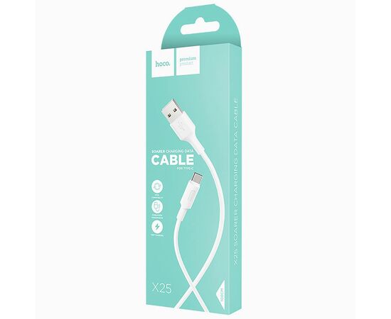  Кабель USB - Type-C Hoco X25 Soarer (100 см) 2А (white) (92783) 