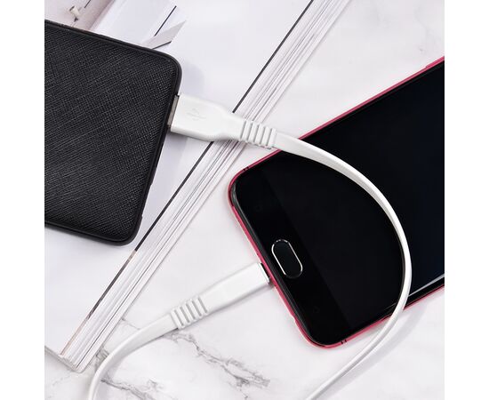  Кабель USB - микро USB Borofone BX22 Bloom, 1.0м, круглый, 2.1A, силикон, цвет: белый (1/648) 