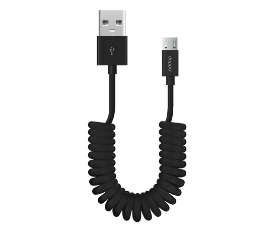 Дата-кабель USB-microUSB, витой, 1.5м, черный, Deppa, 72123 