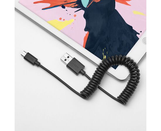  Дата-кабель USB-microUSB, витой, 1.5м, черный, Deppa, 72123 