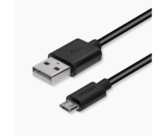  Дата-кабель USB-microUSB, витой, 1.5м, черный, Deppa, 72123 