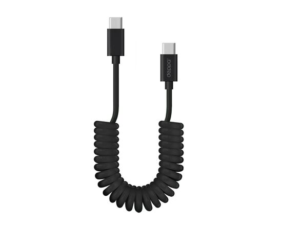  Дата-кабель USB-C - USB-C, 3A, витой, 1.5м, черный, Deppa, 72327 