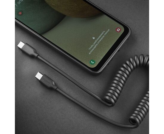  Дата-кабель USB-C - USB-C, 3A, витой, 1.5м, черный, Deppa, 72327 