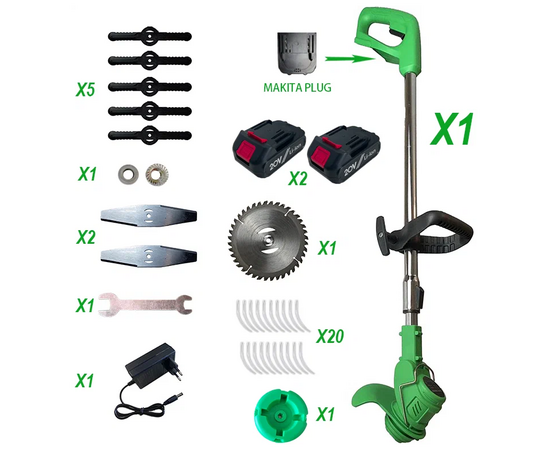  Триммер-газонокосилка ZITREK GreenCut 20 Pro (082-2005) (20В, Li-ion аккумулятор 2шт, колеса) 