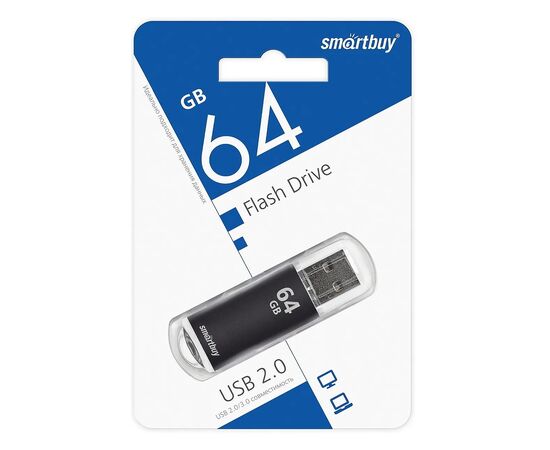  Флэш накопитель USB 64 Гб Smart Buy V-Cut 3.0 (black) 