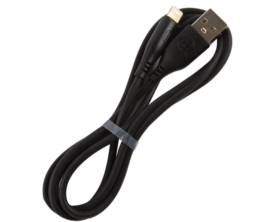  Дата-Кабель USAMS US-SJ266 U18 Lightning (1 м), круглый, черный (SJ266USB01) 