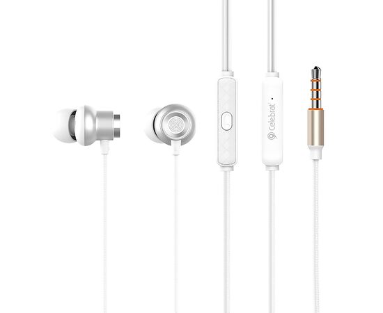  Проводные наушники с микрофоном внутриканальные Celebrat D5 Jack 3,5 (silver) (126625) 
