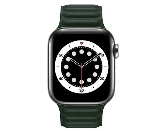  Ремешок APW31 на магнитной застёжке для Apple Watch 38/40/41мм/ Браслет из эко-кожи для Smart X7 mini/Smart GS8 mini / зеленый 