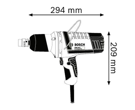 Гайковёрт сетевой ударный Bosch GDS 18 E (0601444000) 500 Вт/250Нм/1/2"/3,2кг/регулятор скорости/коробка 