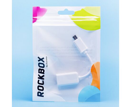  Кабель OTG - micro USB RockBox 10см 1A (white) (215279) 