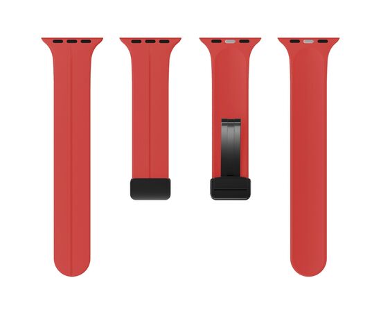  Ремешок на магнитной застёжки-бабочки APW29  для Apple Watch 38/40/41мм  / Браслет силиконовый с soft touch (соф тач) покрытием для Smart X7 mini/Smart GS8 mini/ красный 