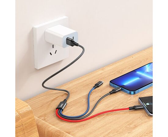  Кабель USB - Multi connector Hoco X76 3in1 100см 2A (multicolor) (215921) 