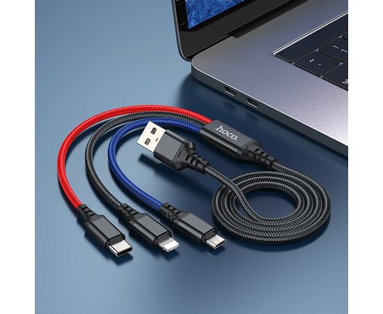  Кабель USB - Multi connector Hoco X76 3in1 100см 2A (multicolor) (215921) 