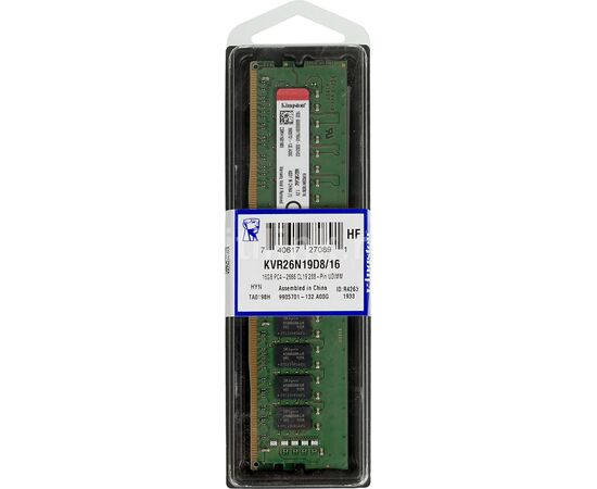 Модуль памяти Kingston DIMM DDR4 16Gb KVR26N19D8/16 