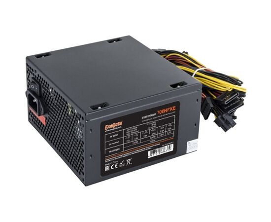  Блок питания ExeGate EX220360RUS 700W 700NPXE (ATX, PPFC, 12cm fan, 24pin, (4+4)pin, PCIe, 4xSATA, 3xIDE, FDD, black) 