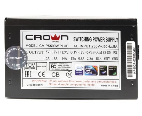  Блок питания CROWN CM-PS500W Plus 