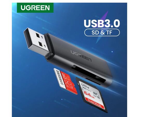  Кардридер UGreen CM264 (60722) USB3.0 Multifunction Card Reader черный 