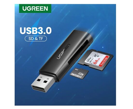  Кардридер UGreen CM264 (60722) USB3.0 Multifunction Card Reader черный 