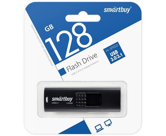  Флэш накопитель USB 128 Гб Smart Buy Fashion 3.0 (black) (212808) 