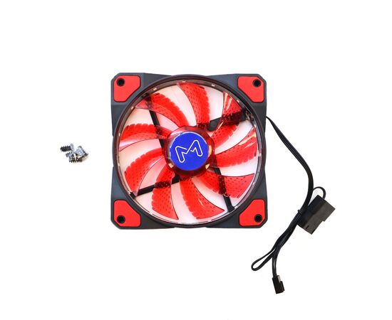  Комплект вентиляторов Mastero MF-120 (MF120RV1-5), 120 мм, 1200rpm, 20 дБ, 3-pin+4-pin Molex, 5шт, красный 