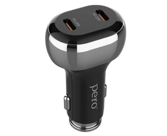  AЗУ PERO AC06 USB-C PD + USB-C PD, 50W, черное 