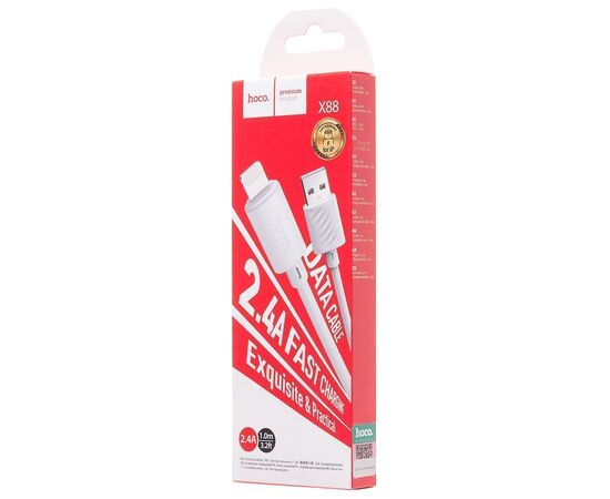 Кабель USB - Apple lightning Hoco X88 100см 2,4A (white) (215585) 