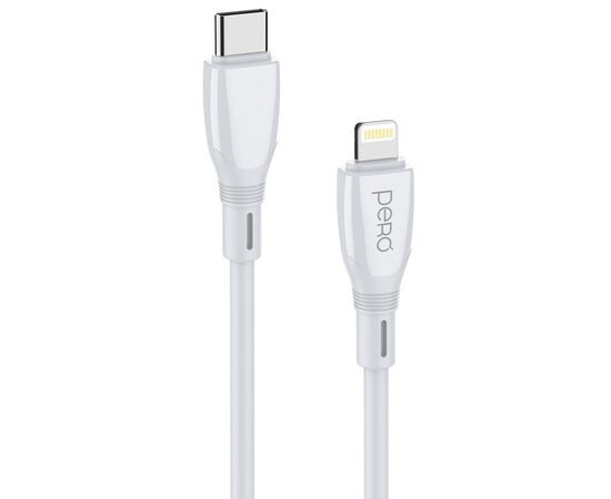  Дата-кабель PERO DC11 PD Type-C to Lightning, 27W, 1m, White 