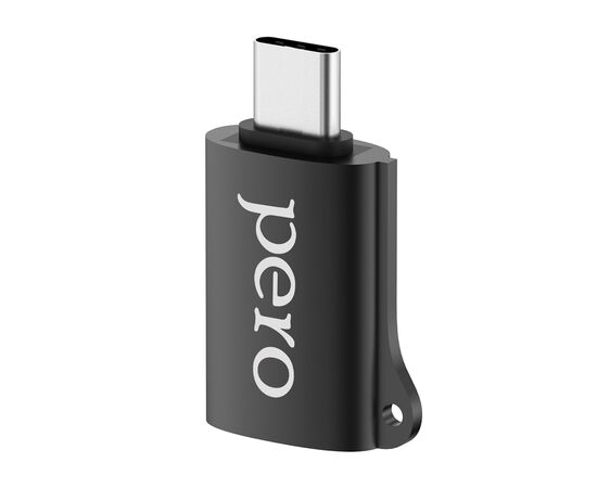  Адаптер PERO AD02 OTG TYPE-C TO USB 2.0, черный 