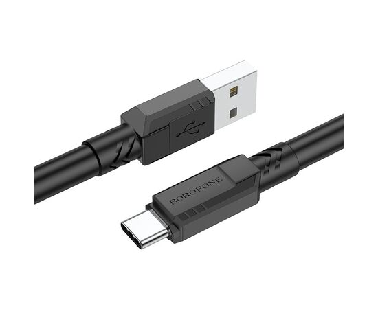  Кабель Type-C - Type-C Borofone BX81 Goodway, 1.0м, круглый, 3.0A, силикон, PD60W, цвет: чёрный (1/33/330) 