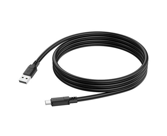  Кабель Type-C - Type-C Borofone BX81 Goodway, 1.0м, круглый, 3.0A, силикон, PD60W, цвет: чёрный (1/33/330) 